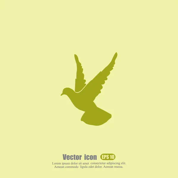 Icona della colomba volante — Vettoriale Stock
