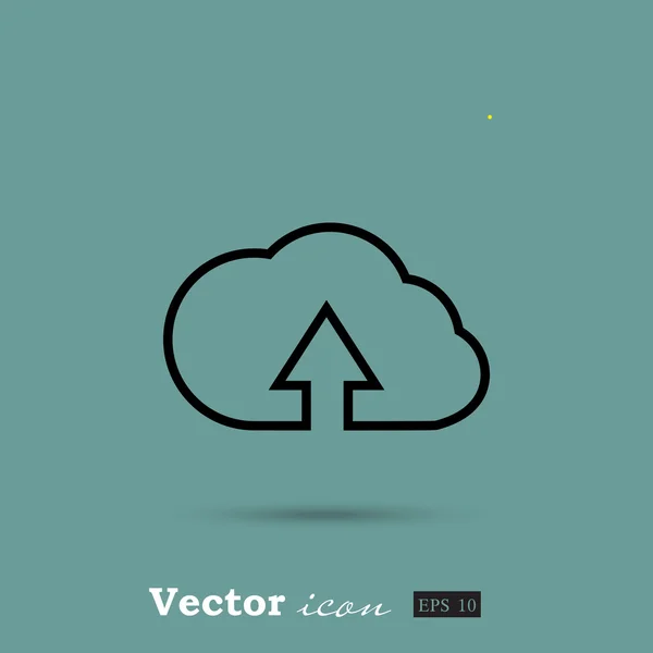 Carica sull'icona del cloud — Vettoriale Stock