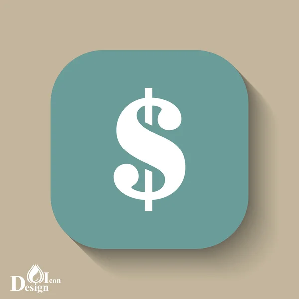 Dollár, pénzt ikon — Stock Vector
