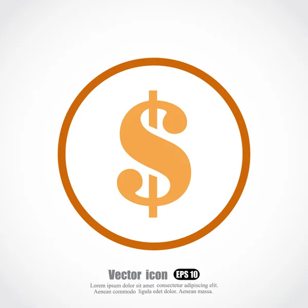 Dollar, pengar ikonen — Stock vektor