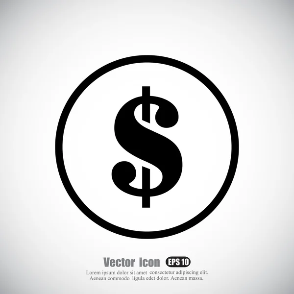 Dollar, money icon — Stock Vector