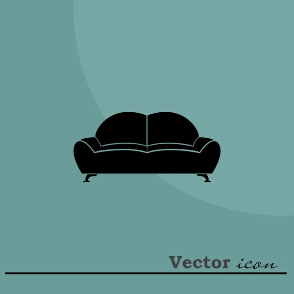 Mueble sofá icono — Vector de stock