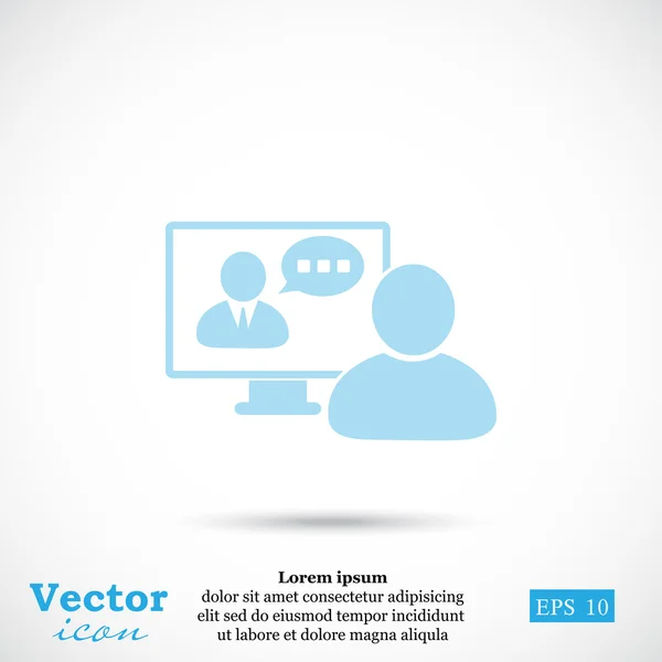 Ícone de vídeo conferência — Vetor de Stock