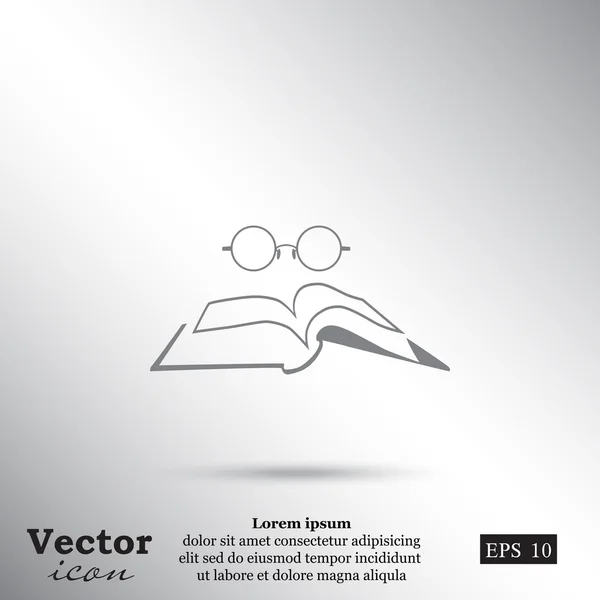 Livre avec icône de lunettes — Image vectorielle