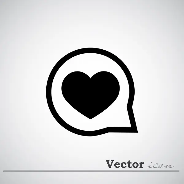 Heart in speech bubble icon — Stock Vector