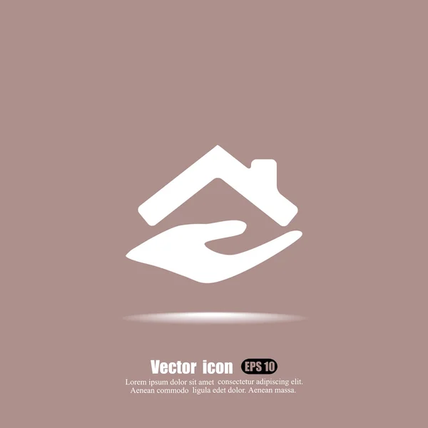 Hus i hand ikonen — Stock vektor