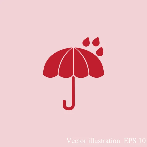 Lluvia, icono del paraguas — Vector de stock