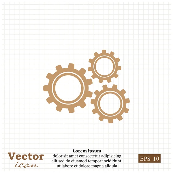 Mecanismo de ruedas dentadas icono — Vector de stock