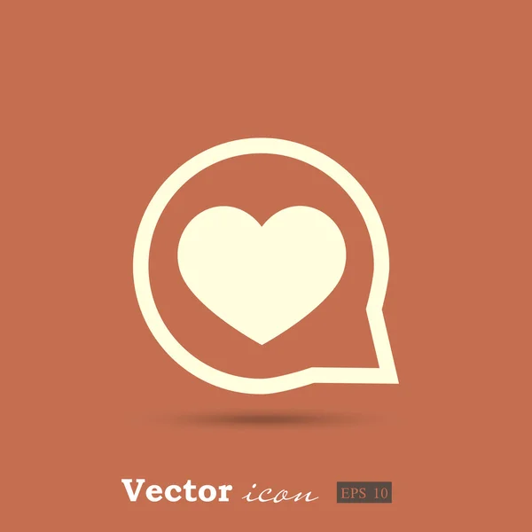 Heart in speech bubble icon — Stock Vector