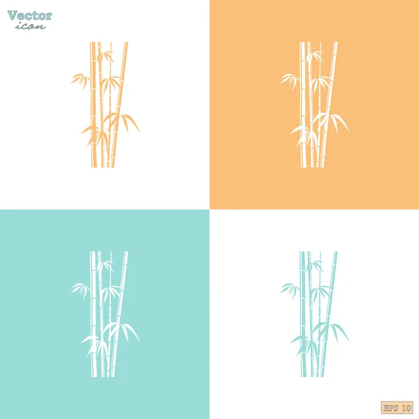 Steli di bambù icone — Vettoriale Stock