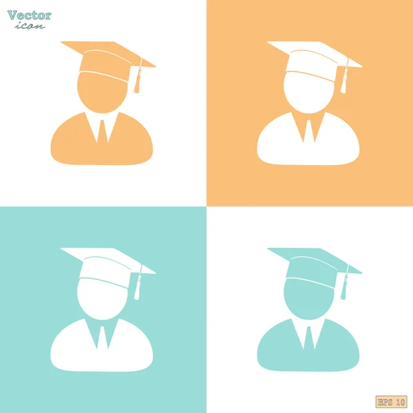 Iconos de estudiante graduado — Vector de stock