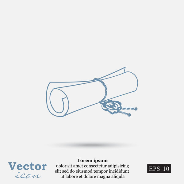 Бумажный свиток, икона диплома
