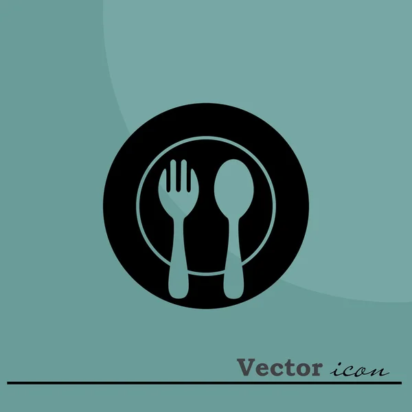 Tenedor y cuchara icono — Vector de stock