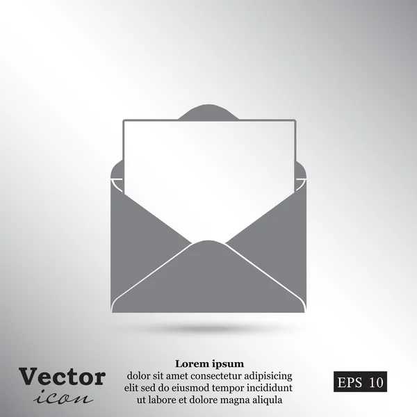 Ícone de envelope de correio aberto — Vetor de Stock