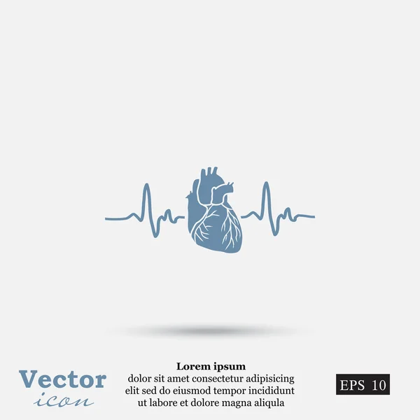 Серце Кардіограма значок — стоковий вектор