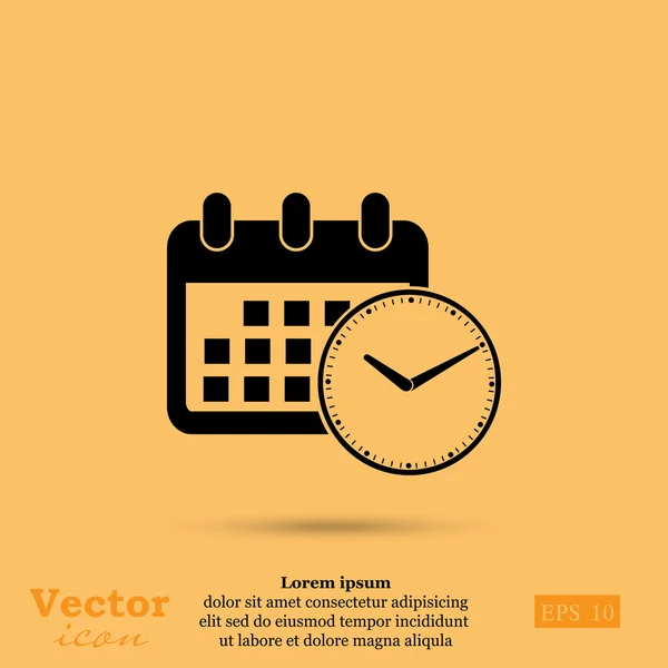 Uhr mit Kalendersymbol — Stockvektor