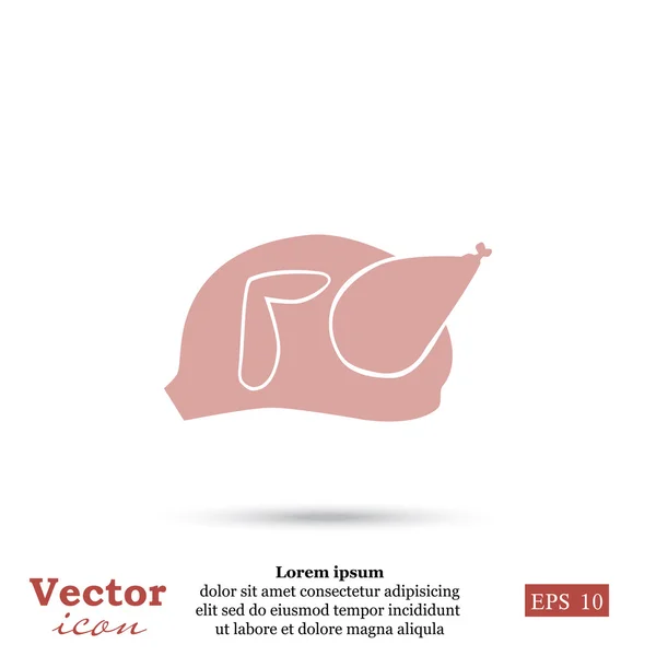 Icône de poulet rôti — Image vectorielle