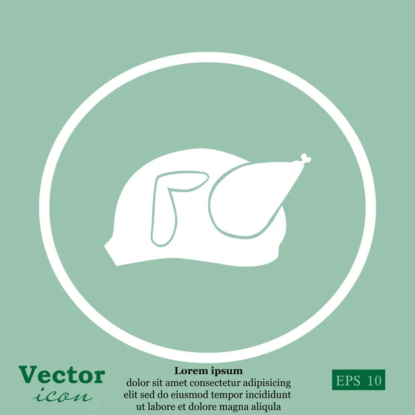 Icono de pollo asado — Vector de stock