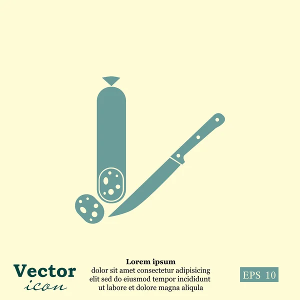 Salami en mes pictogram — Stockvector