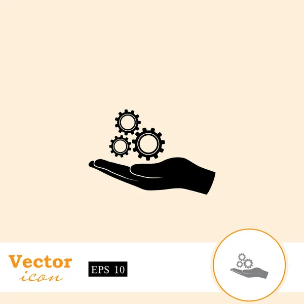 Hand med kugghjul — Stock vektor