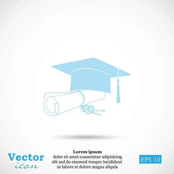 Tapa de graduación y el icono del diploma — Archivo Imágenes Vectoriales