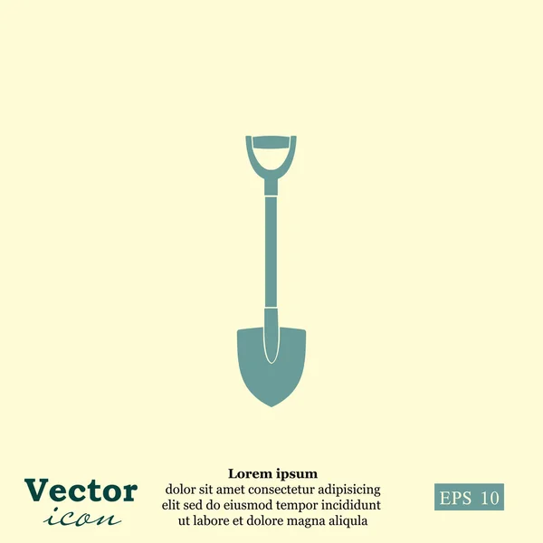 Spade, schop pictogram — Stockvector