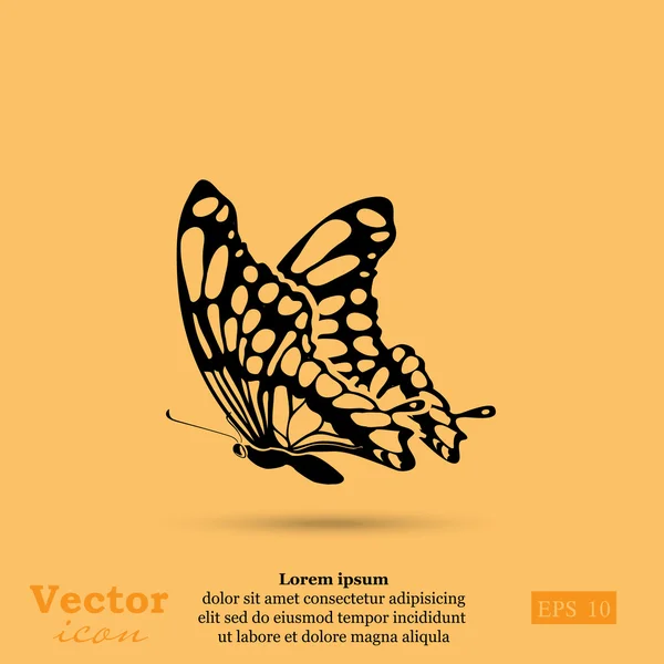 Ícone de borboleta voadora — Vetor de Stock