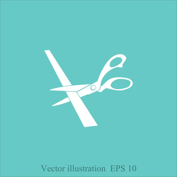 Tijeras corte icono de cinta — Vector de stock