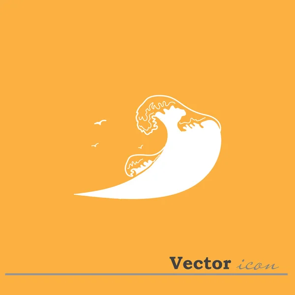 Mar y gaviotas icono — Vector de stock