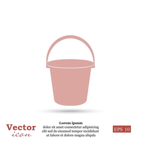 Icono de cubo de plástico — Vector de stock