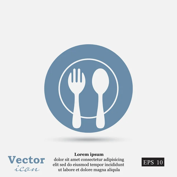 Tenedor y cuchara icono — Vector de stock