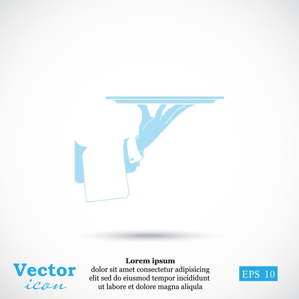 рука с иконкой лотка
