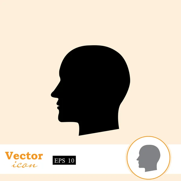 Människans huvud ikonen — Stock vektor