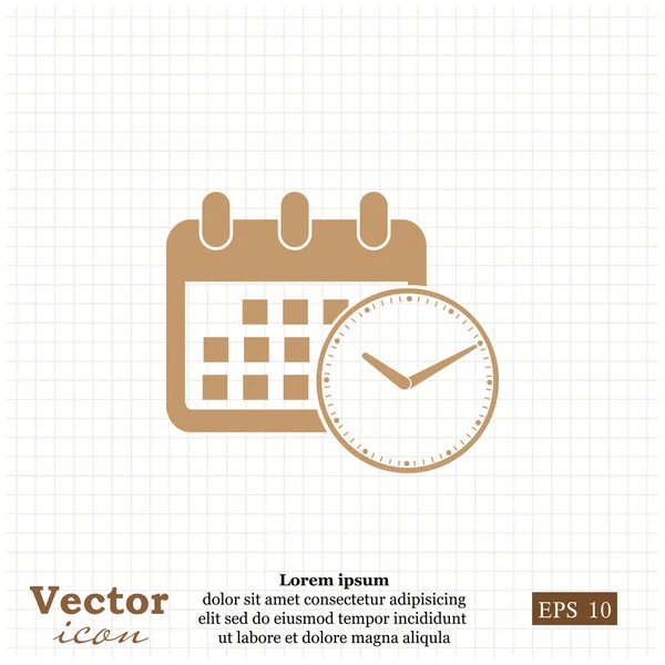 Reloj con icono de calendario — Vector de stock