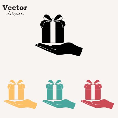 hediye kutusu simgeleri ile el