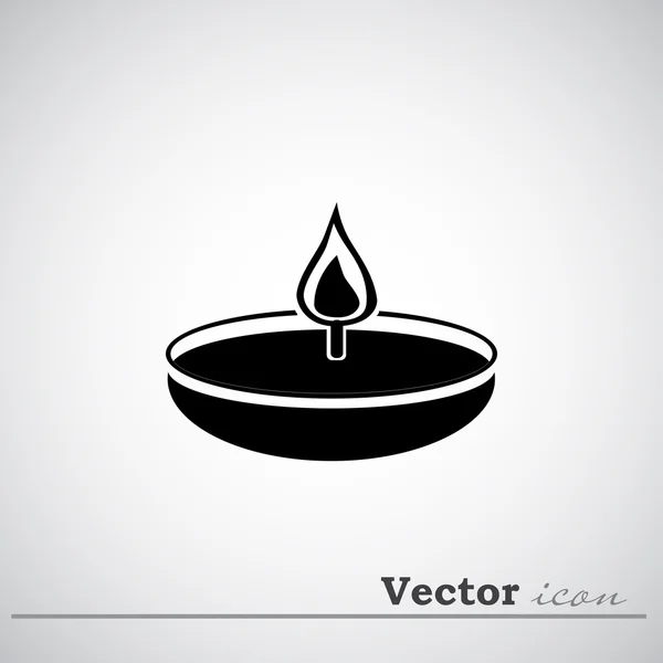 Burning candle icon — Stock Vector