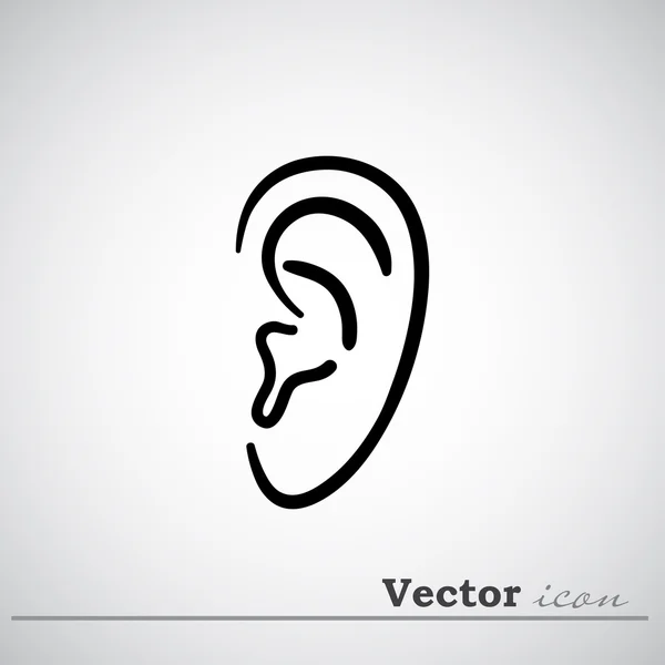 Lidské ucho ikona — Stockový vektor