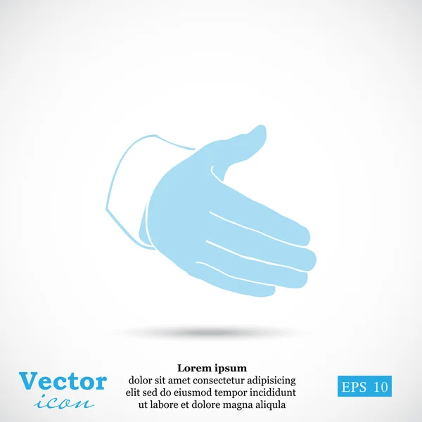 Ruka, nabízející handshake ikony — Stockový vektor