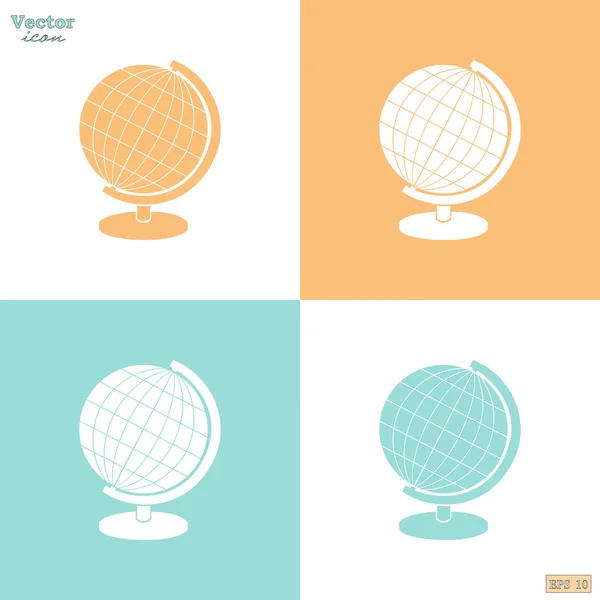 Icone del globo geografico — Vettoriale Stock