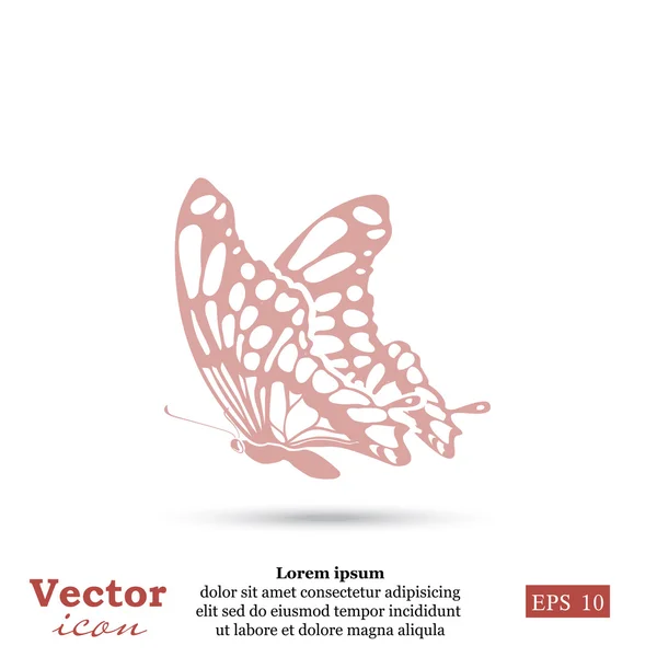 Ícone de borboleta voadora — Vetor de Stock