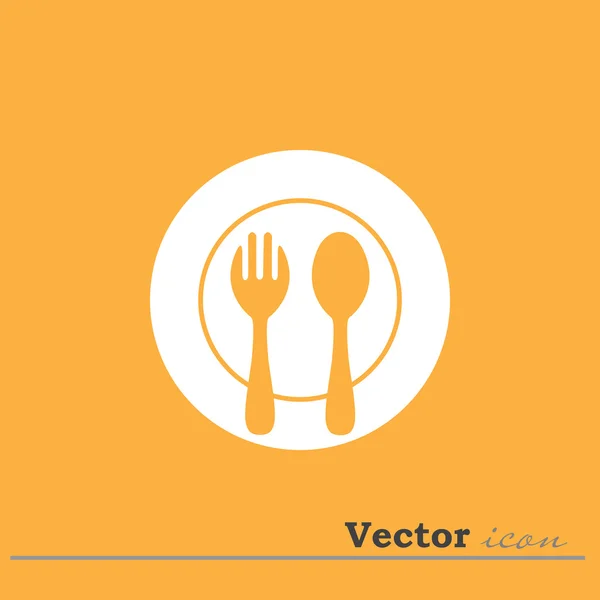 Tenedor y cuchara icono — Vector de stock