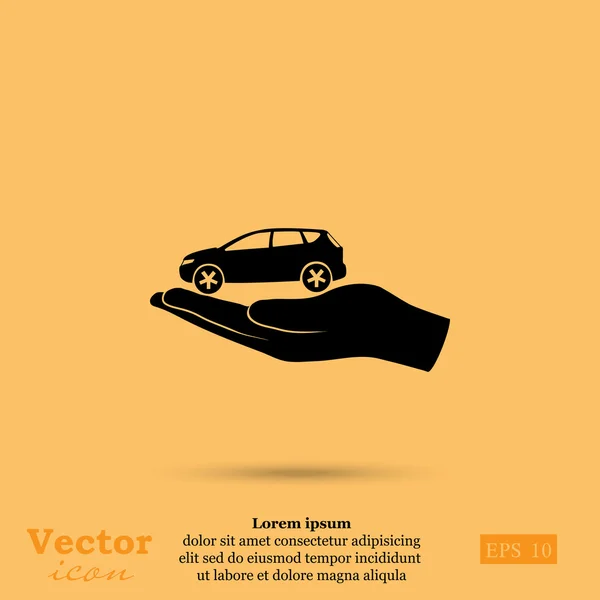 Ícone de seguro de carro — Vetor de Stock