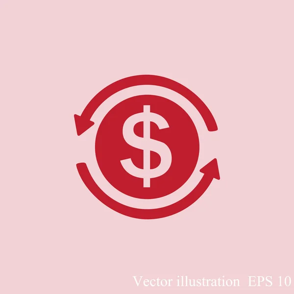 Ícone de conversão de dinheiro — Vetor de Stock