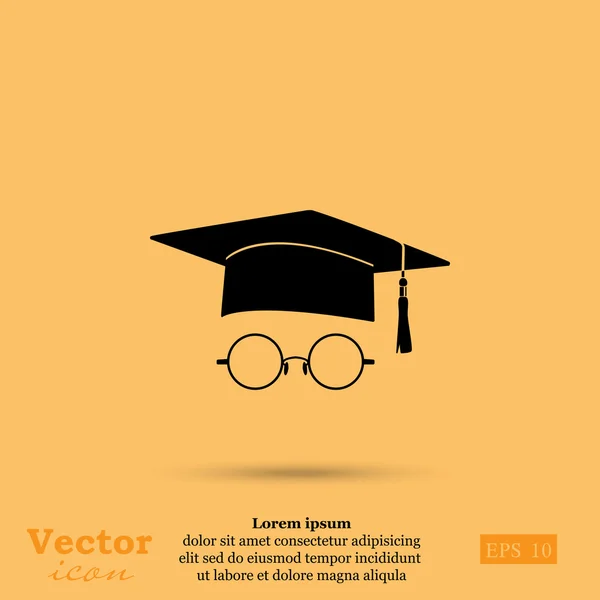 Estudante, ícone de graduação — Vetor de Stock