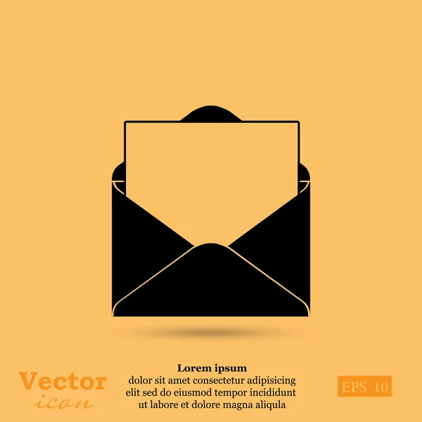 Ícone de envelope de correio aberto — Vetor de Stock