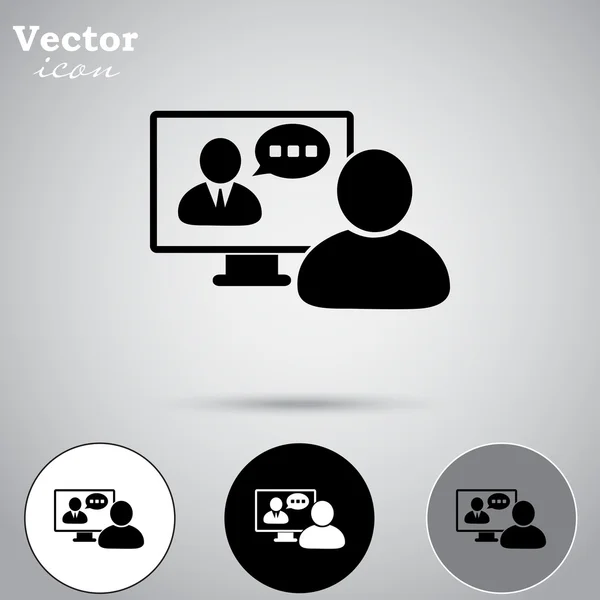Iconos de videoconferencia — Archivo Imágenes Vectoriales