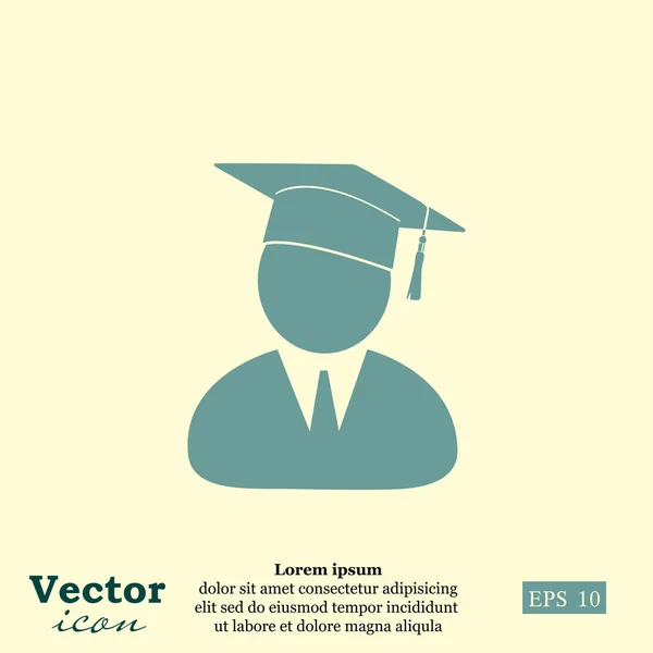 Icône étudiant diplômé — Image vectorielle