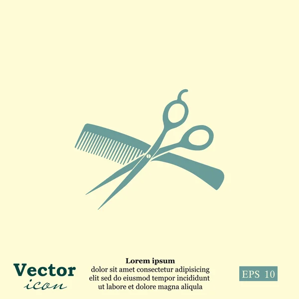 Barber shop, hair salon icon — Stock Vector