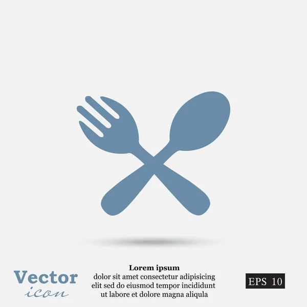 Tenedor y cuchara icono — Vector de stock