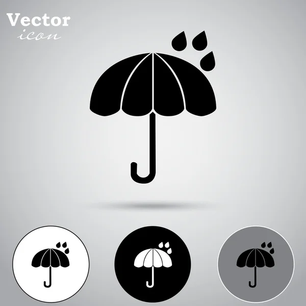 Lluvia, iconos de paraguas — Vector de stock